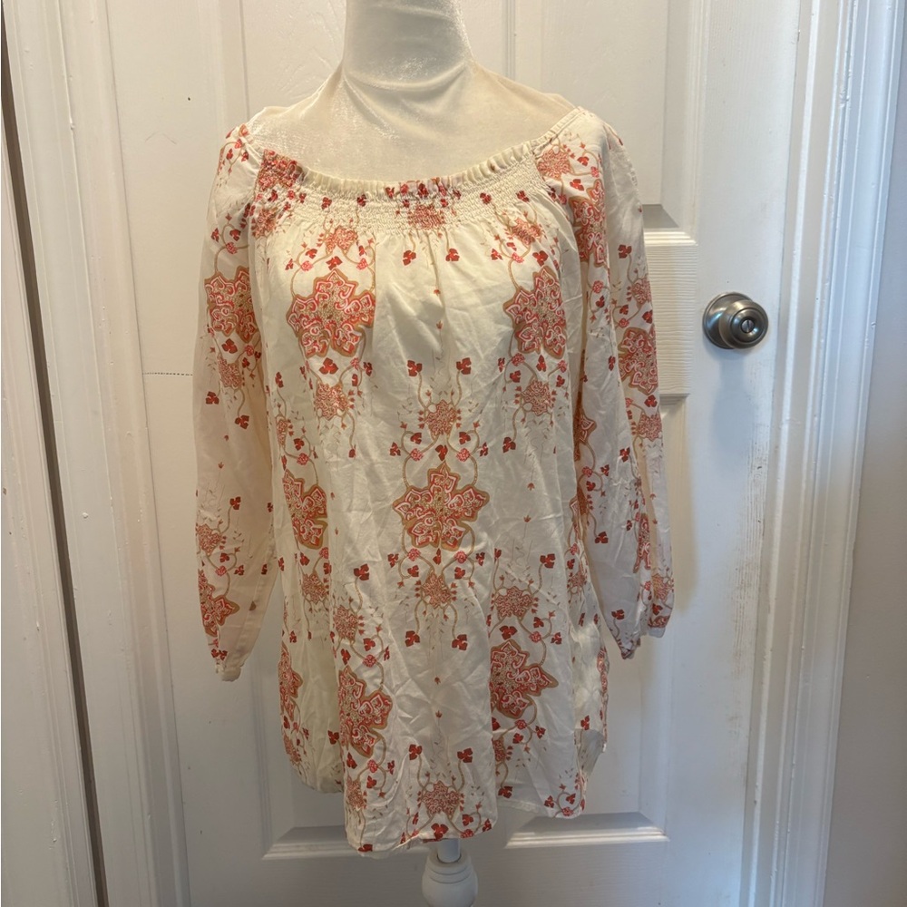 Patagonia Cream and Orange Women's Blouse